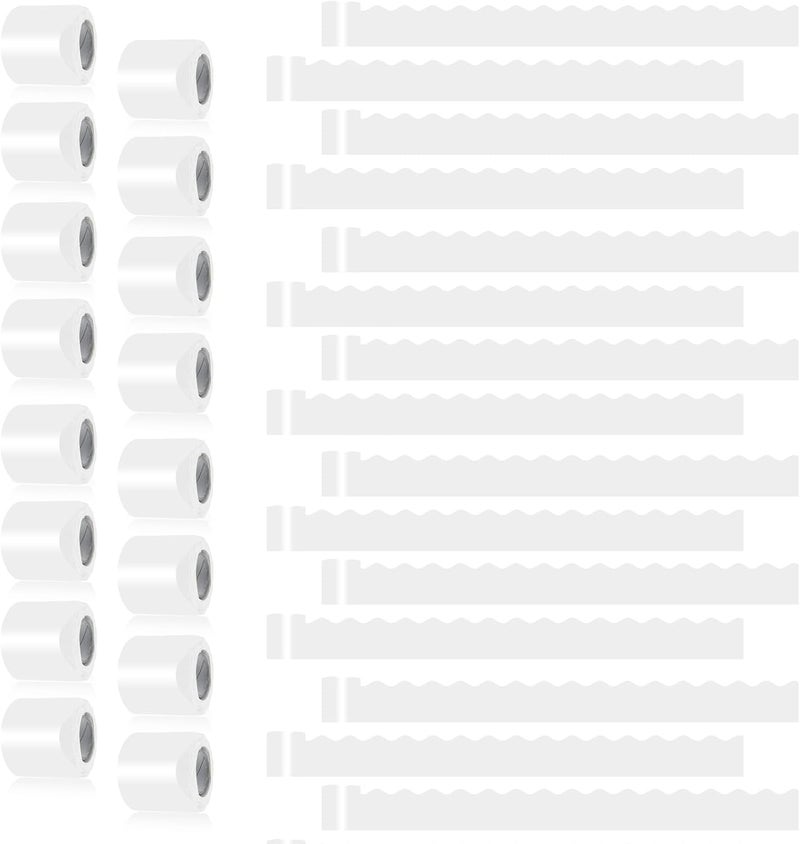DASTTUIS 16 Rolls 524.8 Ft White Bulletin Board Borders Set - Scalloped Trim for Classroom Decor, Office, School Decorations - Teacher Borders for Bulletin Boards, Wall & Theme Supplies - Image 1